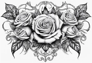 filagree chest tattoo. roses tattoo idea