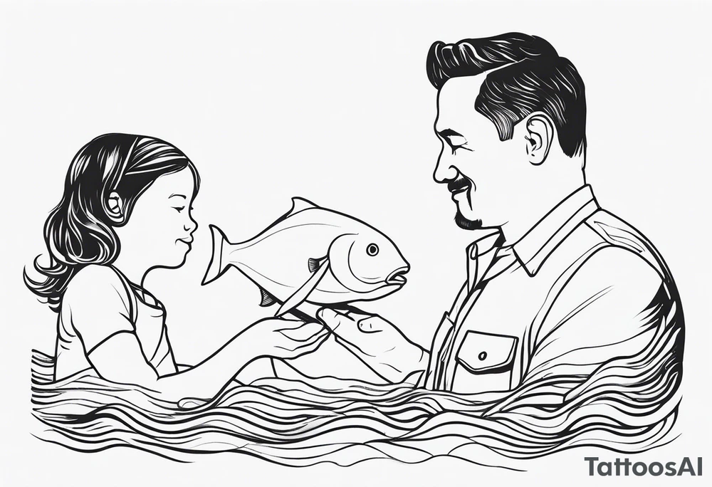 Father daughter matching. Water related. Marine life tattoo idea