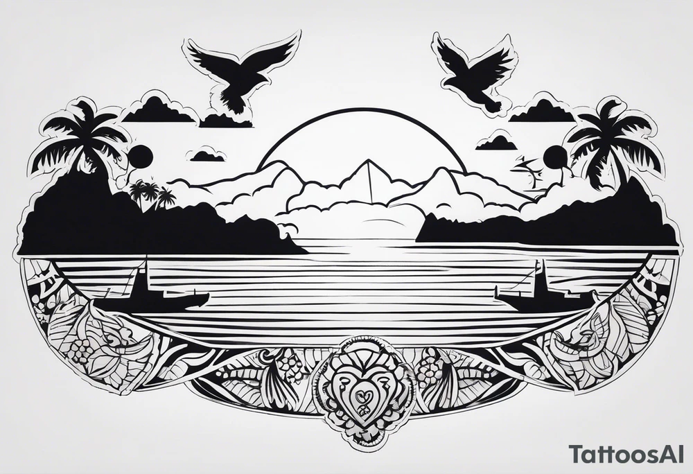 guam black silhouette tattoo idea