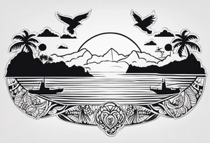 guam black silhouette tattoo idea