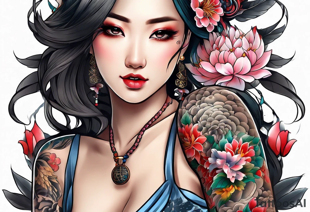 Japanese women tattoo idea