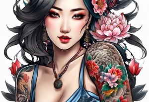 Japanese women tattoo idea