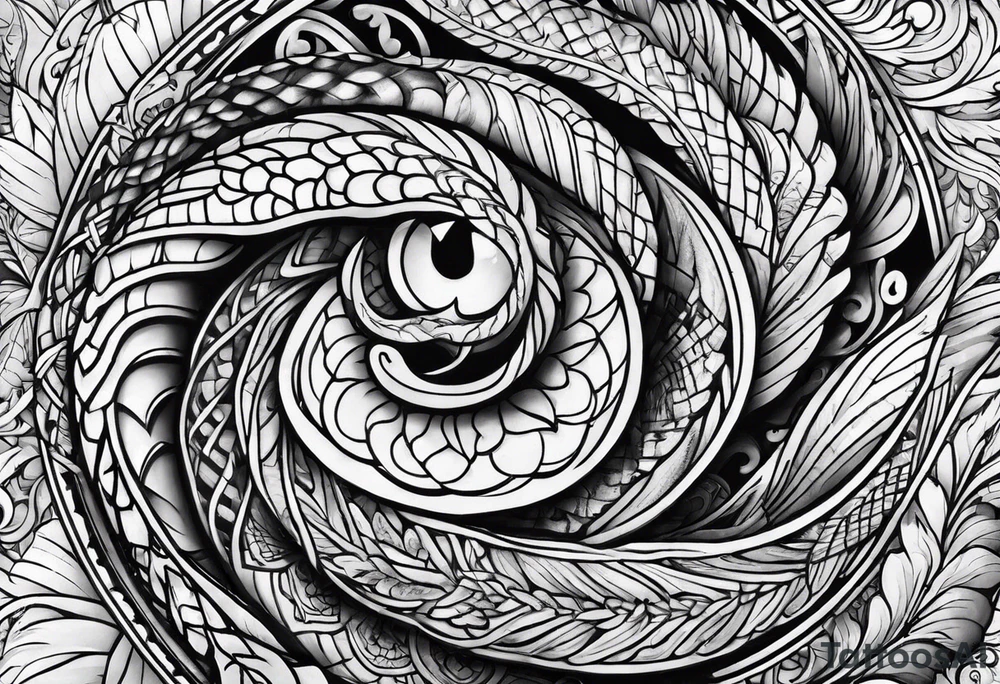 Schlange mit langen körper tattoo idea