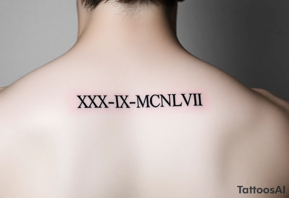 XXX_IX_MCMXLVII date on arm tattoo idea