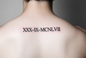 XXX_IX_MCMXLVII date on arm tattoo idea