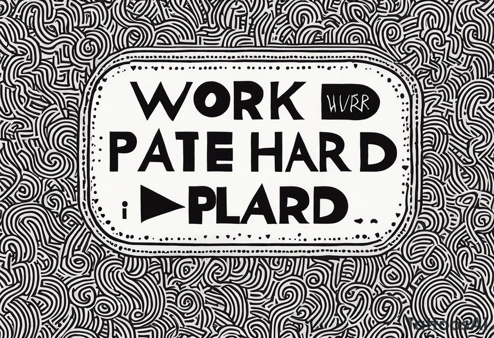 I want a tattoo containing the following two words "work hard" and "play hard". tattoo idea