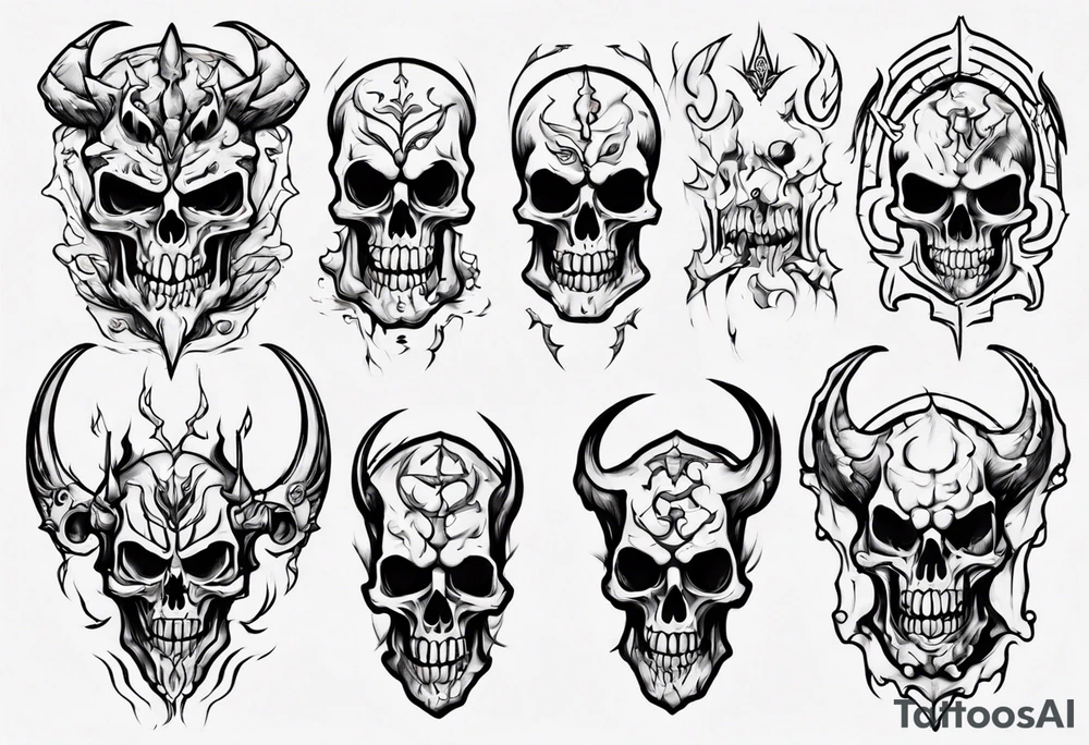 skeleton demon tattoo idea