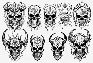 skeleton demon tattoo idea
