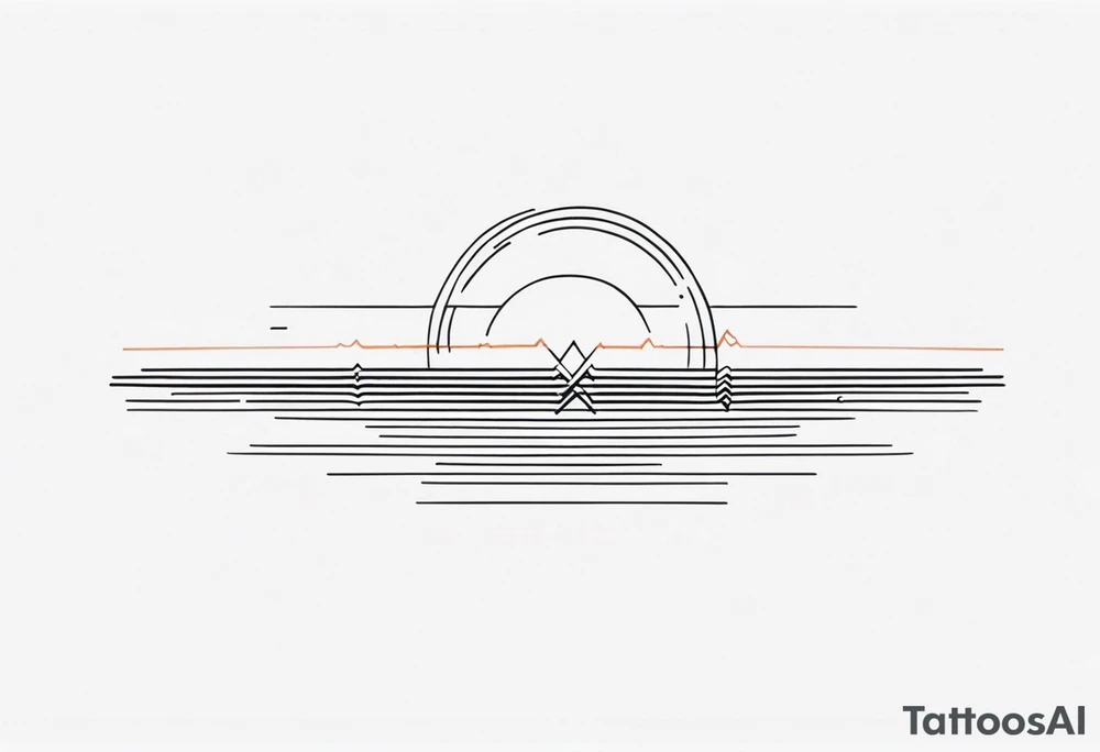 armband tattoo, horizontal with electromagnetic signal wave pattern tattoo idea