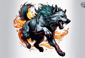 leaping warg tattoo idea