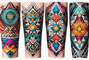 psychedelic, forearm tattoo, geometric, subtle, men, tattoo idea