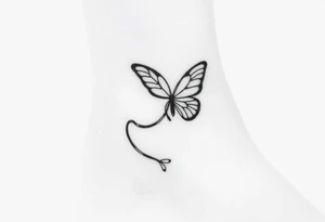 ethereal butterfly with flowing silk ribbons in moonlight tattoo idea