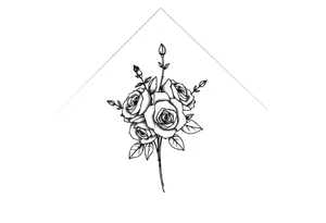 Small Roses filing up the inside of an elongated diamond shape tattoo idea