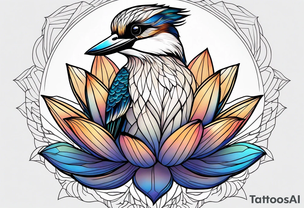 Kookaburra lotus OM tattoo idea