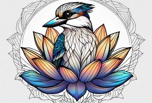 Kookaburra lotus OM tattoo idea