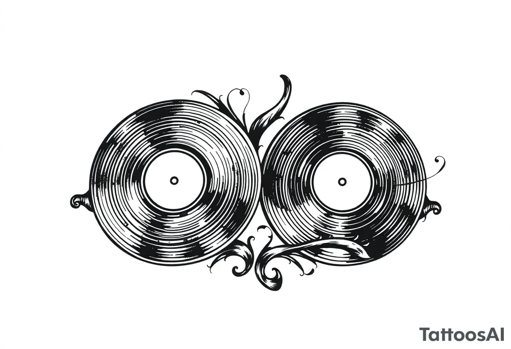 two vinyl records tattoo idea