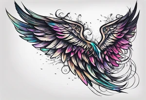 Angel wing tattoo for leg tattoo idea