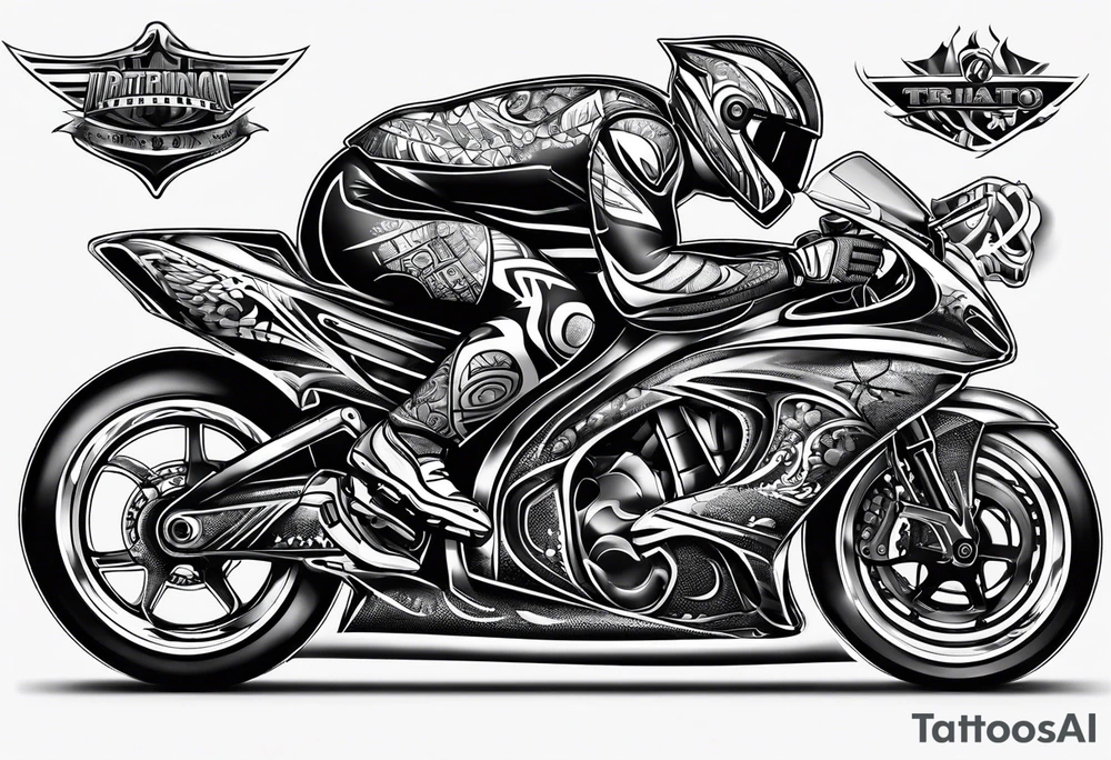 Triathlon IronMan bike swim run tattoo idea