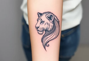 Half of a lioness tattoo idea