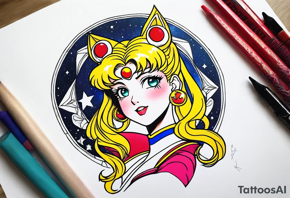 Need a tattoo sketch color on the forearm theme sailor moon tattoo idea