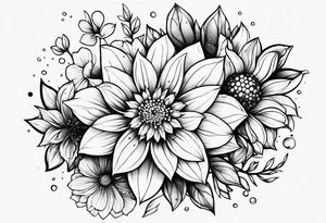 Flowers with rain droplets on them tattoo idea