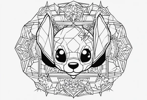 Stitch minimalistisch tattoo idea