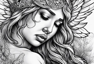 Crying angel tattoo idea