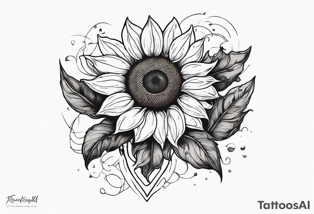 Sunflower viking sleeve tattoo idea