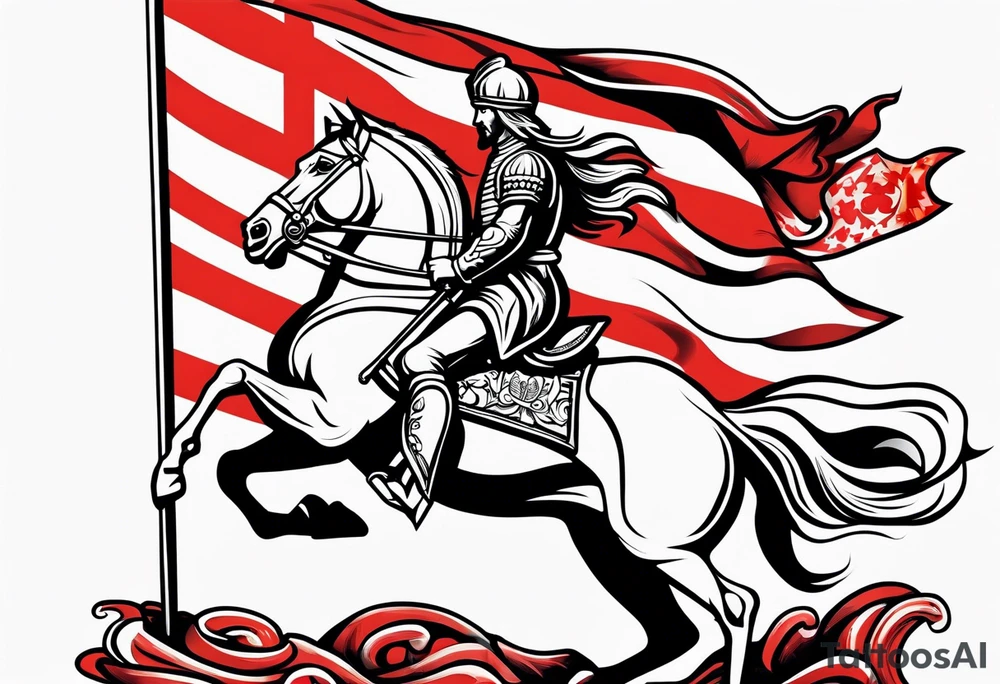 flag of saint george impailed on a lance tattoo idea