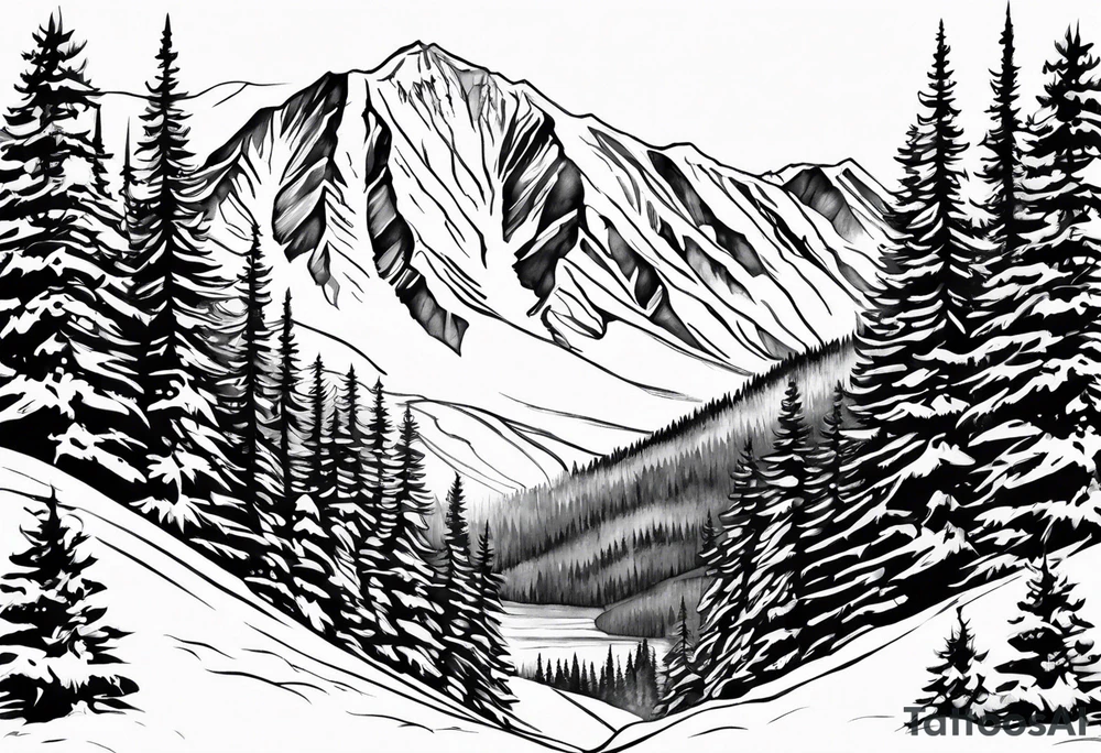 Tenmile, mountain, snow capped, snowboarding, Colorado tattoo idea