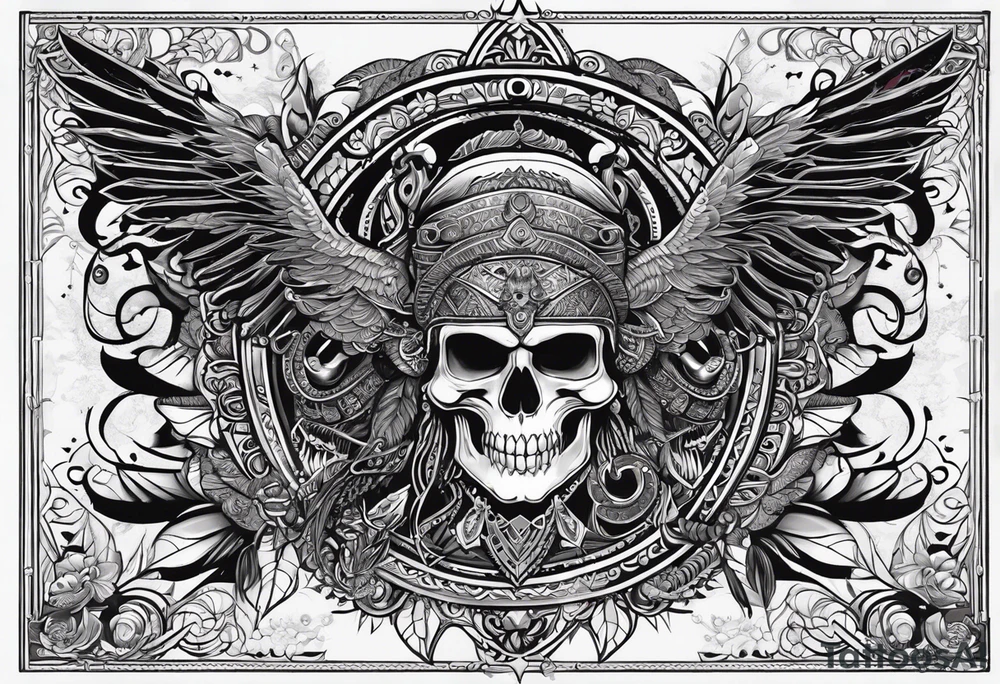 black kali, goddess pirate, alien, pachamama, valkrye, warrior, skull, lotus azul, wing, eagle, zenza resonance, stars, 5D tattoo idea