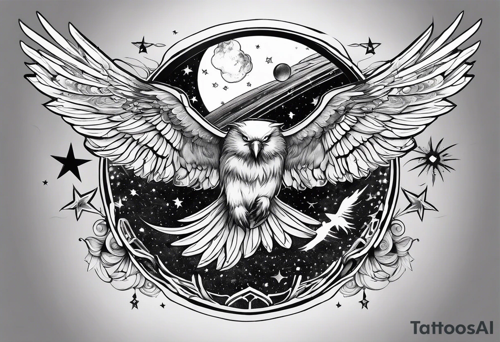flying through the universe tattoo idea