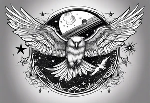 flying through the universe tattoo idea