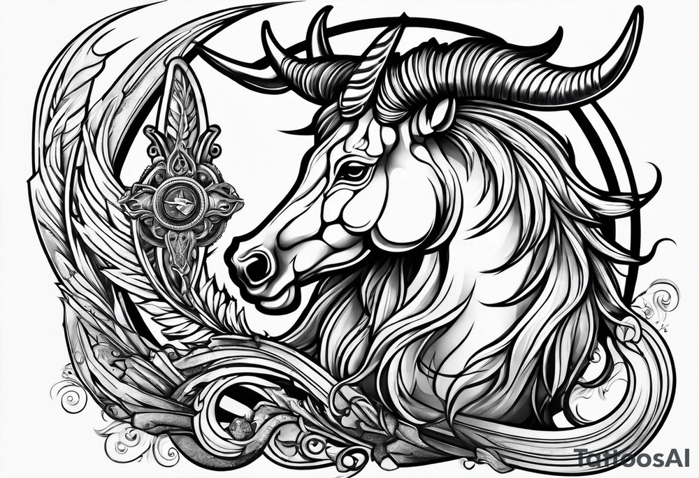 capricorn with shotgun tattoo idea