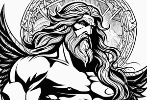 Masculine 
Zeus with thunder bolts tattoo idea