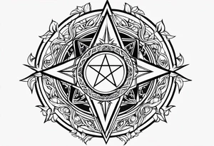 Lilith symbol inside a pentagram tattoo idea