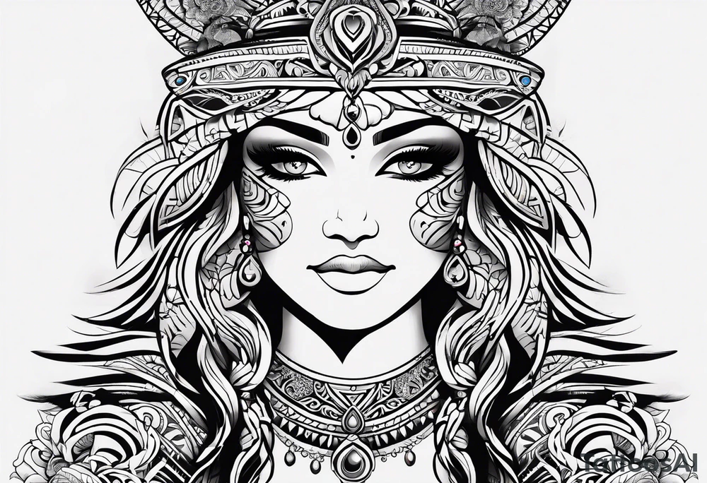 tribal patterns and flowers for forearm tattoo idea