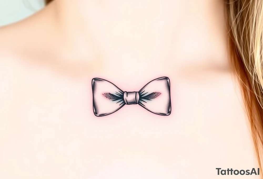 A softly detailed bowtie and a pair of cufflinks tattoo idea