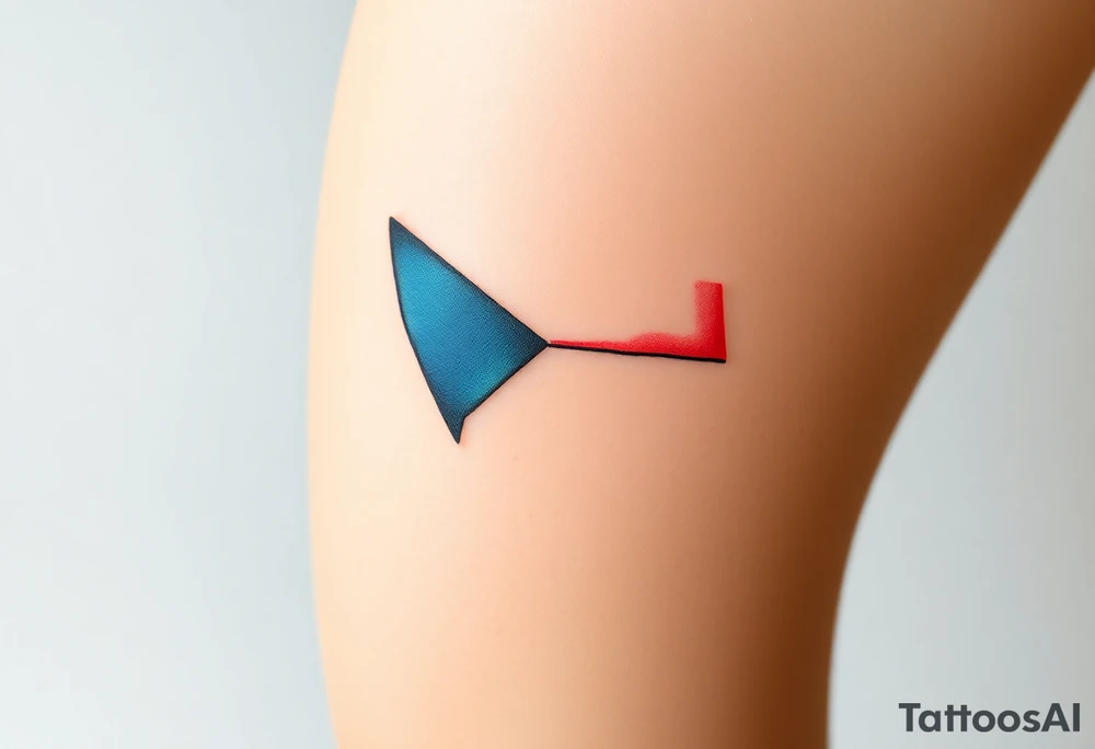 A minimalist Czech flag outline, with the blue triangle subtly blending into the red and white stripes tattoo idea