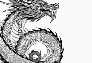 a full sleeve of a japanese styled dragon. Simplistic tattoo idea