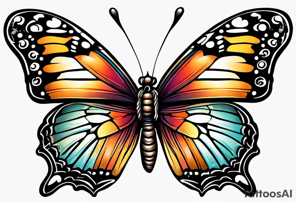 Traditional butterflies tattoo idea