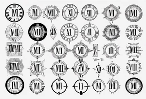 Roman numeral date filled it with fingerprint tattoo idea