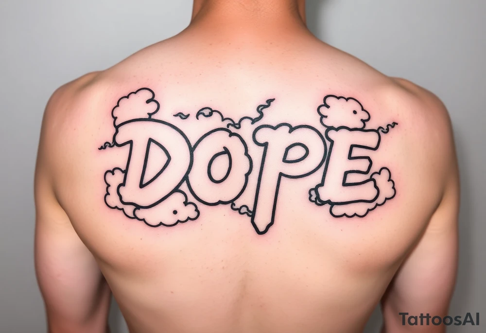 Dope spelled out in smoke
Clouds tattoo idea