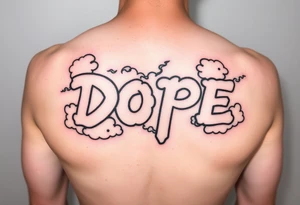 Dope spelled out in smoke
Clouds tattoo idea