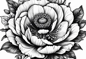 WORLD GLOBE INSIDE POPPY FLOWER BUD tattoo idea