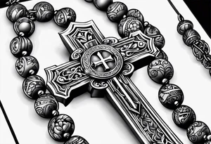 Rosary beed with name "Gerry" tattoo idea