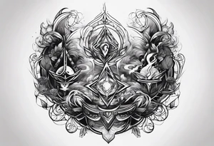 3 lost spirts floating in smoke tattoo idea
