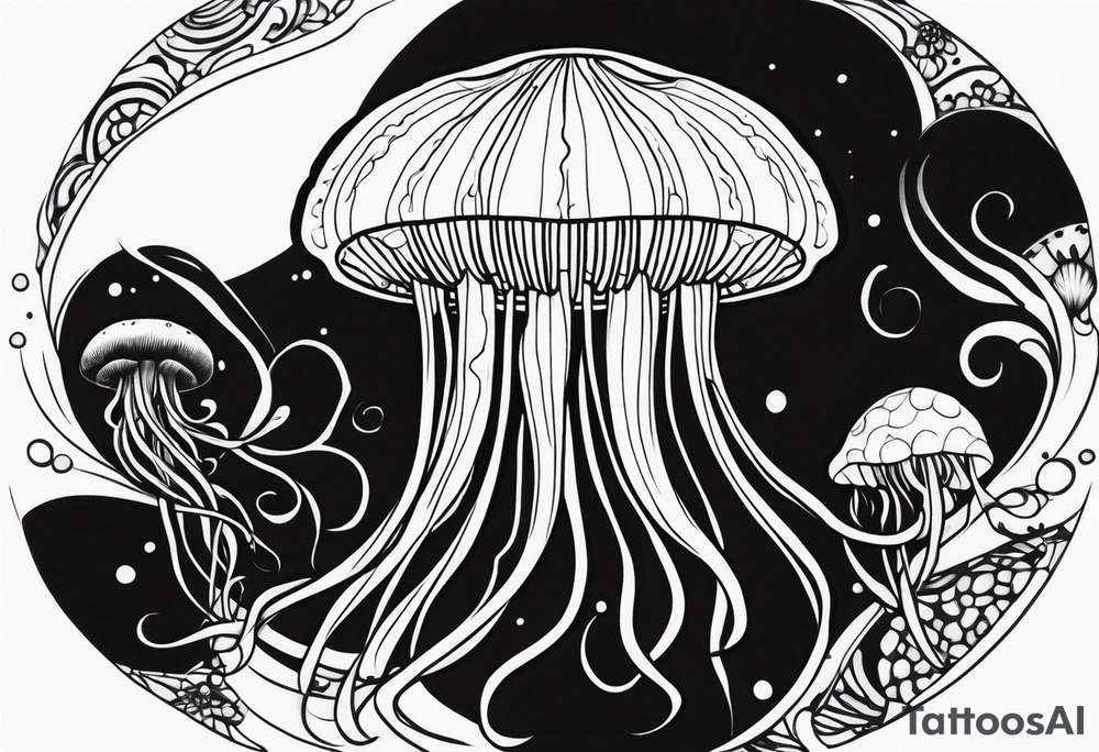 traditional style jellyfish tattoo idea