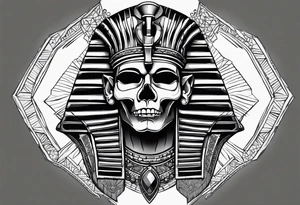 pharaoh skull realistic tattoo idea