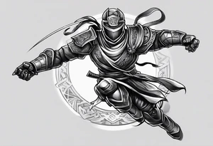 Robot ninja warrior tattoo idea